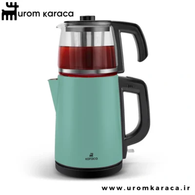 چای ساز و کتری استیل دو کاره کاراجا مدل Blue Mist
