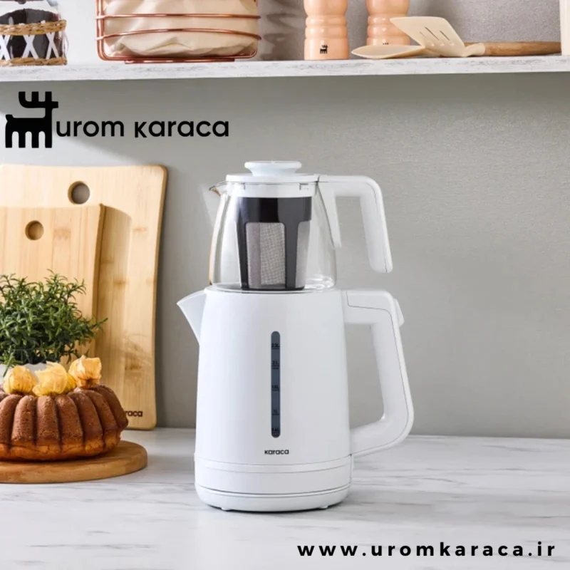 دستگاه چای ساز کاراچا مدل Grande XL سفید مرواریدی