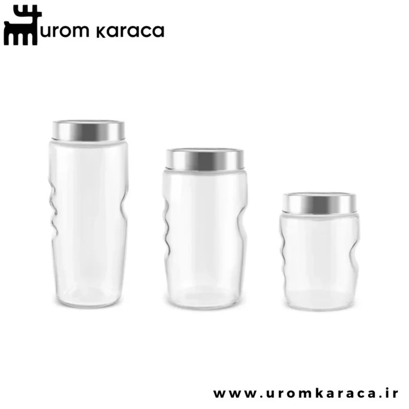 ظرف نگهداری شیشه‌ای سه تکه Karaca Sunset شفاف
