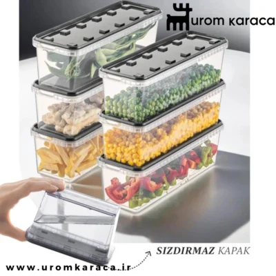 ظرف نگهداری ضد نشت 1.4 لیتری 6 عددی وینو ، آنتراسیت شفاف، مخصوص یخچال و فریزر