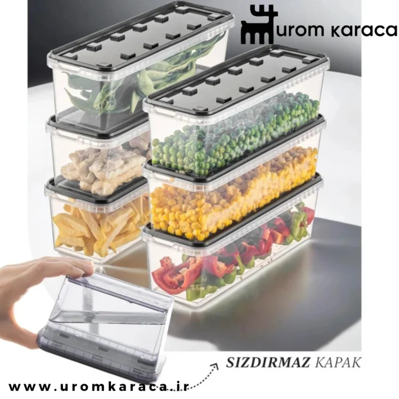ظرف نگهداری ضد نشت 1.4 لیتری 6 عددی وینو ، آنتراسیت شفاف، مخصوص یخچال و فریزر