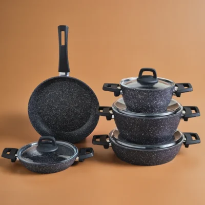 سرویس قابلمه 9 پارچه کاراجا BioGranit Blue Stone آبی