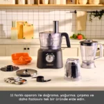 ربات آشپزخانه کاراجا Mastermaid Power Max 11 in 1 مشکی نقره ای مات - تصویر 9
