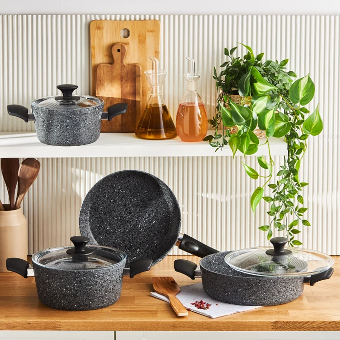 سرویس قابلمه 7 پارچه کاراجا Biogranit Grey Rock طوسی