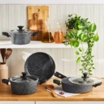 سرویس قابلمه 7 پارچه کاراجا Biogranit Grey Rock طوسی - تصویر 3