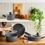 سرویس قابلمه 7 پارچه کاراجا Biogranit Grey Rock طوسی - تصویر 4