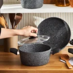 سرویس قابلمه 7 پارچه کاراجا Biogranit Grey Rock طوسی - تصویر 5