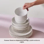 سرویس غذاخوری 53 پارچه ۱۲ نفره کاراجا Forever Bone Artiste سفید - تصویر 7