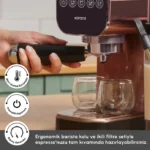 اسپرسوساز دیجیتال با فوم ساز شیر کاراجا MyCaffe باریستا S20 انبه ای - تصویر 5
