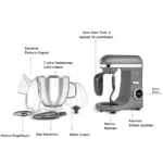 همزن کاسه دار کاراجا Mastermaid Chef Ultra طوسی 2000 وات - تصویر 4