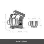 همزن کاسه دار کاراجا Mastermaid Chef Ultra طوسی 2000 وات - تصویر 5