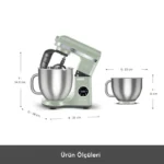 همزن کاسه دار کاراجا Mastermaid Chef Ultra سبز روشن 2000 وات - تصویر 4