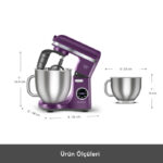 همزن کاسه دار کاراجا Mastermaid Chef Ultra بنفش 2000 وات - تصویر 8