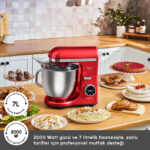 همزن کاسه دار کاراجا Mastermaid Chef Ultra قرمز درباری 2000 وات - تصویر 2