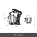 همزن کاسه دار کاراجا Mastermaid Chef Ultra مشکی مات 2000 وات - تصویر 7