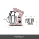 همزن کاسه دار کاراجا Mastermaid Chef Ultra رزگلد 2000 وات - تصویر 6
