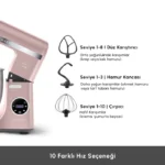 همزن کاسه دار کاراجا Mastermaid Chef Ultra رزگلد 2000 وات - تصویر 4