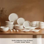 سرویس غذاخوری 55 پارچه 12 نفره کاراجا Earth Collection Clay سفید - تصویر 3