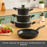 سرویس قابلمه 7 پارچه کاراجا Defne Biogranit V2 مشکی - Image 4
