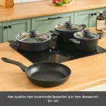 سرویس قابلمه 7 پارچه کاراجا Defne Biogranit V2 مشکی - Image 5