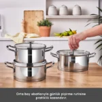 سرویس قابلمه استیل القایی 6 پارچه کاراجا Vapor - Image 5