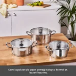 سرویس قابلمه استیل القایی 6 پارچه کاراجا Vapor - Image 6