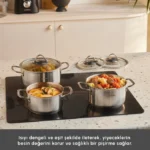 سرویس قابلمه استیل کوچک 6 پارچه کاراجا Fiorino - Image 4