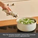 سرویس قابلمه 5 پارچه القایی کاراجا Swiss Crystal Almond Cream Easy Clip - Image 3