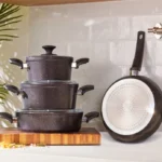 سرویس قابلمه 7 پارچه کاراجا القایی Biogranit Blackgold مشکی گلد