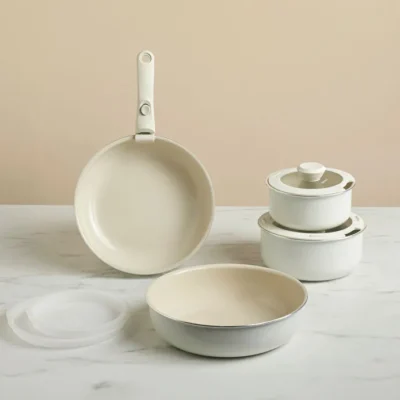 سرویس قابلمه 9 پارچه القایی کاراجا سوئیس کریستال ایزی کلیپ کرم