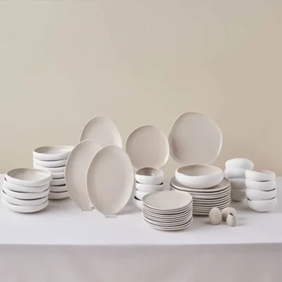 سرویس غذاخوری 55 پارچه 12 نفره کاراجا Earth Collection Cupid کرم