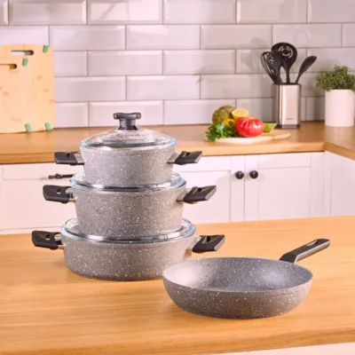 سرویس قابلمه 7 پارچه کاراجا Biogranit Uraz طوسی