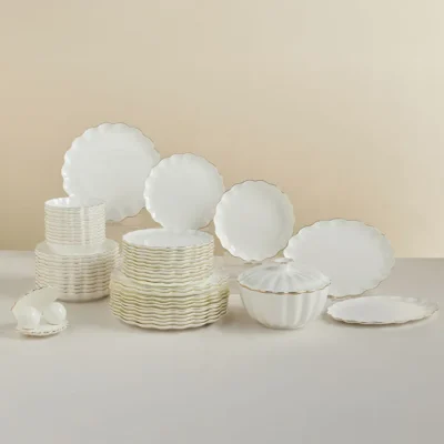 سرویس غذاخوری 58 پارچه 12 نفره کاراجا Fıne Pearl Extra Shell طلایی