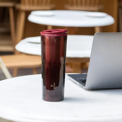 تراول ماگ استیل امسان کریستال Crystal حجم ۵۰۰ میلی قرمز