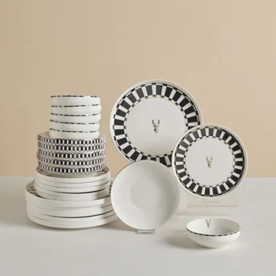 سرویس غذاخوری ۲۴ پارچه ۶ نفره کاراجا Stream Bone Aries Plus