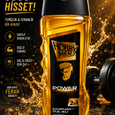 شامپو سر و بدن مردانه ۲ در ۱ هوبی مدل power حجم 400 میل