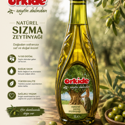 روغن زیتون ارکیده naturel sizma zeytinyagi حجم ۱ لیتر