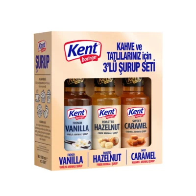 پک ۳ عددی سیروپ (شربت غلیظ طعم‌دهنده) قهوه و دسر کنت Kent