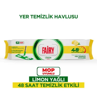 دستمال مرطوب مخصوص تی فیری با رایحه Limon بسته 50 عددی