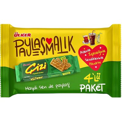 بیسکوئیت کراکر اولکر چیزی Cizi ساده بسته 4 عددی 280 گرم