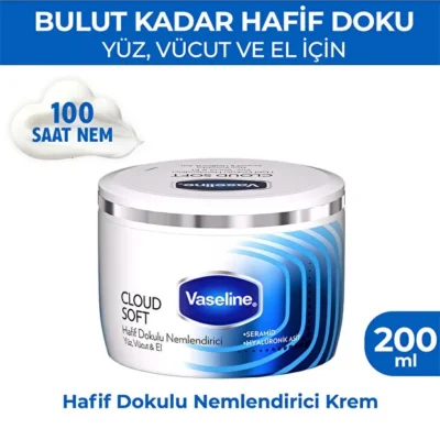 کرم مرطوب کننده وازلین مدل Cloud Soft حجم 200 میلی لیتر
