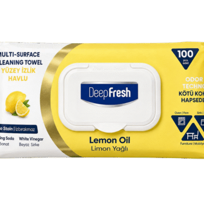 دستمال مرطوب چند منظوره دیپ فرش deep fresh با رایحه لیمو بسته ۱۰۰ عددی