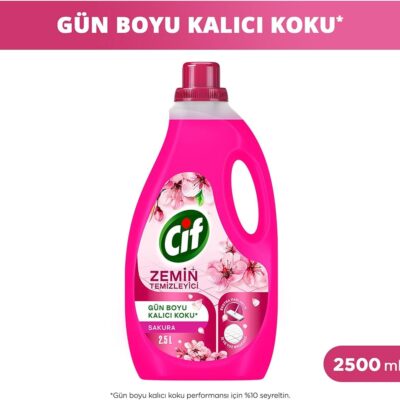 مایع تمیز کننده سطوح و کف سیف Cif حاوی رایحه شکوفه ساکورا حجم ۲.۵ لیتر